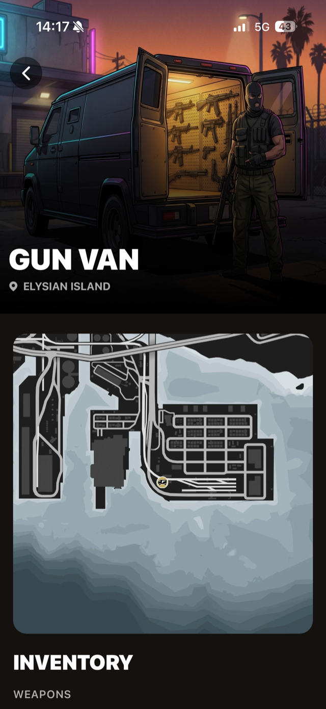 GTA Companion Gun Van daily tracker screen